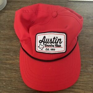 Vintage Men's Austin Country Club red Rope Hat excellent golf Texas